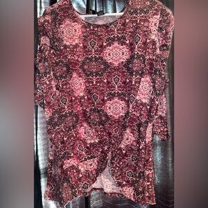 Bohemian Paisley Print Blouse Size 2X